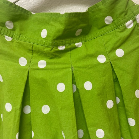 GILLY HICKS Chartreuse Green Polka Dot Mini Skirt (26) - Picture 3 of 6